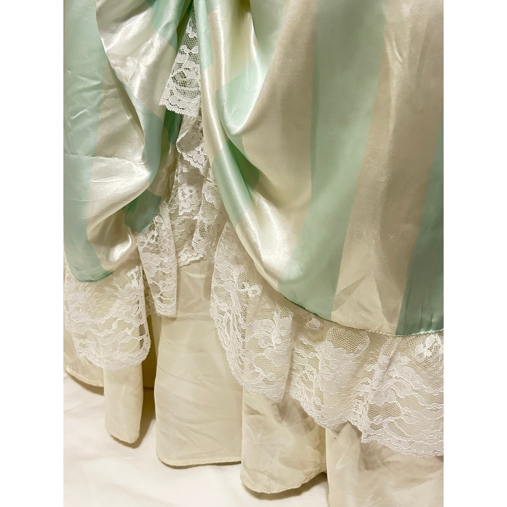 Vintage 1970 Jessica McClintock Gunne Sax Mint Strip Lace Southern Belle Gown 3 - Picture 11 of 16